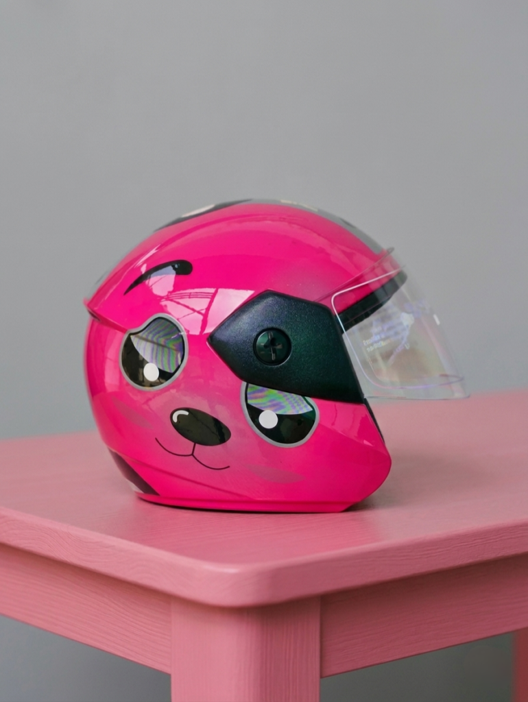 vega kids open face helmet buds beetle black red studds steelbird (copy)