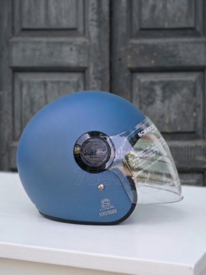 Steelbird open face sky blue vintage 3.0 2.0 racers helmet