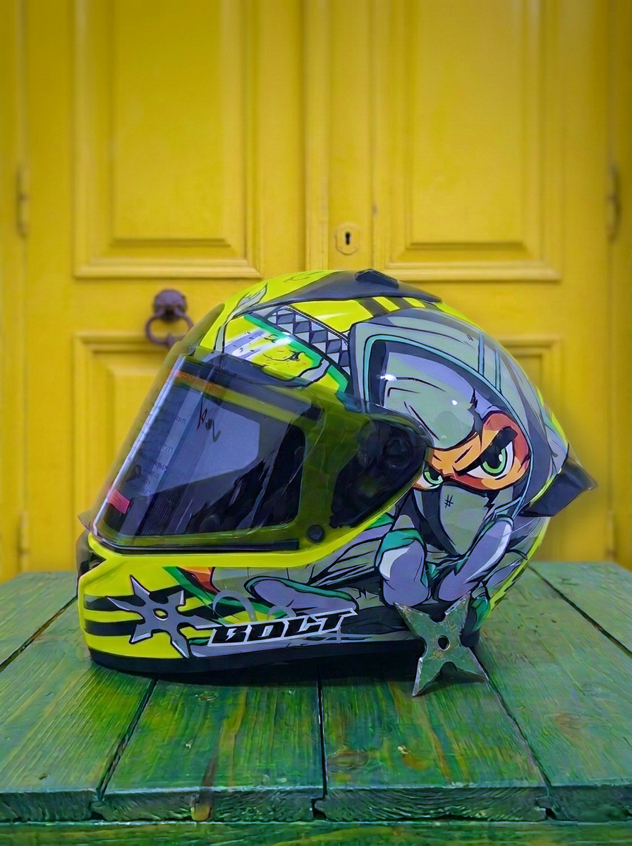 Vega bolt ninja Zap Alliance green helmet