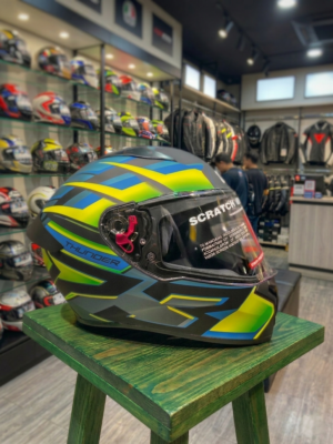 Studds thunder helios raider d6 blue yellow matt helmet