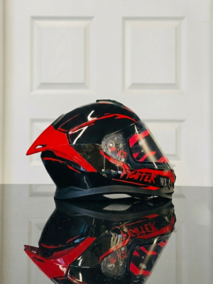 steelbird fighter sbh 57 black red full face helmet
